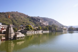 Garh Palace or Rajput Palace at Naval Sagar Lake, Bundi, Rajasthan, India