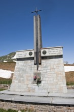 Memorial erected next to the Alpine Pass border pass Little St. Bernard for the people from France