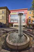 Angererbrunnen, crystal fountain, fountain, pedestrian zone, commercial buildings, buildings,