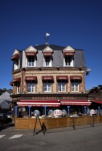 Hotel Restaurant de la tavern des Deux Augustins, Sky, blue, Étretat, Normandy, Seine-Maritime,