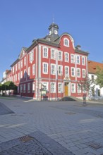 Neo-baroque town hall rebuilt in 1910, market square, Suhl, Franconia, Thuringia, Germany