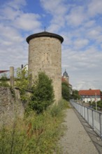 Tower of the historic town fortifications, town wall, Luisenblick, Hildburghausen, Franconia,