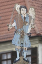 Figure at the Luitpold fountain built in 1911, fountain, angel, sword, stabbing weapon, beam