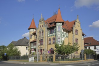Magnificent Art Nouveau villa with ornamentation, bay windows and corner turrets, Hildburghausen,