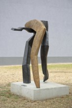 Sculpture Apocalyptic Dance by Beate Debus, Modern art, Abstract art, two, figures, movement,
