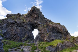 Rock arch, volcanic rock, Djúpalónssandur, Djupalonssandur, volcanic landscape, Hellnar,