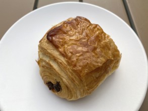 Pain au chocolat, chocolate croissant, Étretat, Normandy, Seine-Maritime, France