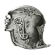 A sallet, also called salade or Schaller war helmet, late medieval helmet type, which originated in