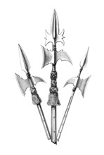 Spontons, a half pike in the style of the halberd, was used by infantry officers as a parade weapon