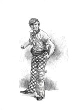 Types of small crooks, dodgy person, Pülcher, from Vienna around 1880, thug type, Historical,