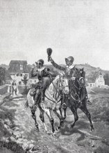 Marauders, plundering stragglers of a troop, at the time of the Thirty Years' War, 1618 to 1648,