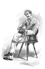 Types of small crooks, dodgy person, Pülcher, from Vienna around 1880, Musician, Historical,