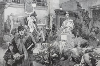 In the German Hall of the Vienna Künstlerhaus, c. 1880, Austria, Historic, digitally restored