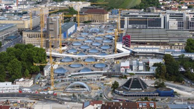 Stuttgart Central Station. The Stuttgart 21 construction site, where the new through station is
