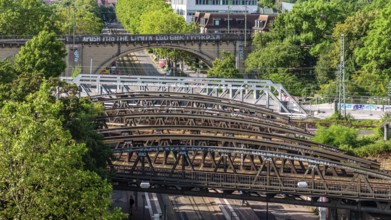 Railway bridges at Stuttgart North Station. More than 1000 Deutsche Bahn AG bridges need to be