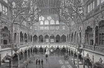 Interior view of the stock exchange in Anvers, Antwerp, 1880, Belgium, Historical, digitally