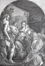 Madonna with Child and Saints Jerome and Mary Magdalene, woodcut after an oil painting by the