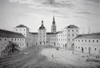 Ehrenburg Castle in 1810, Coburg, Upper Franconia, Bavaria, Germany, Historical, digitally restored