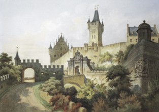 Veste Coburg in 1864, Coburg, Upper Franconia, Bavaria, Germany, Historical, digitally restored