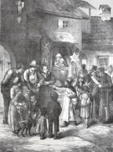 The three kings are travelling and collecting money, 1888, France, Historical, digitally restored