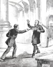 Aubertin's assassination attempt with three revolver shots on the person of Jules Francois Ferry