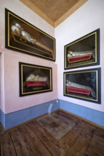 Collection of death paintings, Museum Zeitzer Schloss Moritzburg, early baroque style, interior,