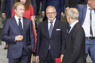 Carsten Knobel (Chairman of the Management Board of Henkel, CEO, centre) after the Made for Germany