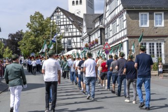 Rifle festival in Bad Fredeburg, in the Sauerland region, marching of the rifle companies in the