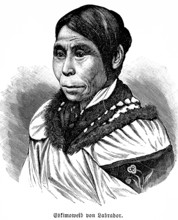 Eskimo woman from Labrador, Inuit, portrait of elderly woman, Canada, indigenous ethnicity, face,