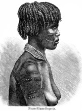 Young Niam-Niam woman, colonial and derogatory term for the Azande or Zande, indigenous ethnic