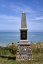 Memorial, monument in honour of the naval battle La Bataille d'Arromanches against three English