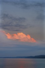 Cluster clouds in the evening light at Lake Constance, Überlingen, Baden-Württemberg, Germany