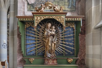 Madonna on the crescent moon, 1510, attributed to Gregor Erhart, side chapel in Überlingen Minster,