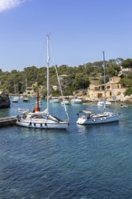 Bay of Cala Figuera on Majorca with sailing boats holiday by the sea trip in Cala Figuera, Spain