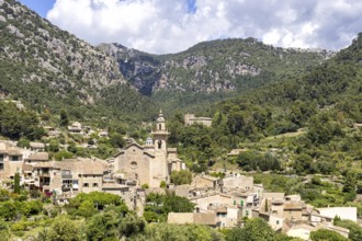 Valldemossa village on Majorca with church Holiday at the Serra de Tramuntana Travel in