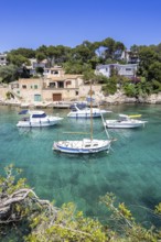 Bay of Cala Figuera on Majorca with boats holiday by the sea trip in Cala Figuera, Spain