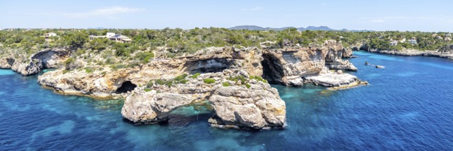 Es Pontas rock gate near Cala Santanyi on the island of Majorca in the Mediterranean Sea Travel