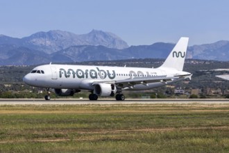A Marabou Stork Airlines Airbus A320 aircraft with the registration LZ-FBE at Palma de Majorca