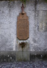 Remembrance, commemoration, memorial plaque in thanks for the liberation from the National