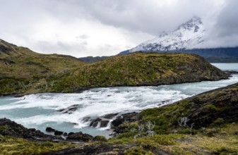 Watercourse at the Salto Grande waterfall, Torres del Paine National Park, Chile