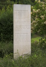 Stelae at the Mémorial des Réporters, memorial to the freedom of the press, memorial to journalists