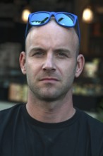 Young man with sunglasses on his head, Freiburg, Baden-Württemberg, Germany