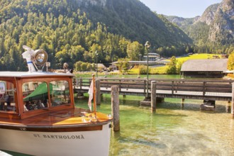 Ship St. Bartholomä, Königssee, mountain lake in the municipality of Schönau am Königssee, district