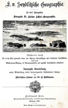 F.v. Seydlitzsche Geographie, geography textbook by Ferdinand Hirt Verlag, Königliche Universitäts-