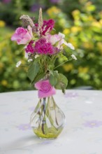 Small bouquet with garden flowers, North Rhine-Westphalia, Germany