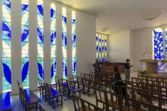 Interior view of the chapel, Chapelle du Rosaire de Vence, Chapelle Matisse, artist Henri Matisse,