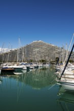 High-rise flat blocks by the sea, Marina Baie des Anges, Villeneuve-Loubet, Provence Alpes Côte
