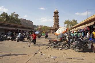 Ghanta Ghar clock tower in Sandar Market Girdikot, old town of Jodhpur, Rajasthan, India
