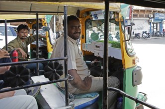 Rickshaw driver in the old town of Jodhpur, Rajasthan, India