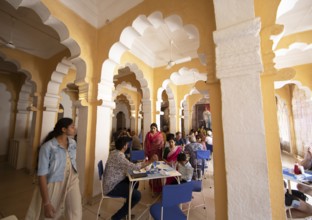 Café in the Mehrangarh or Meherangarh Fort, Jodhpur, Rajasthan, India